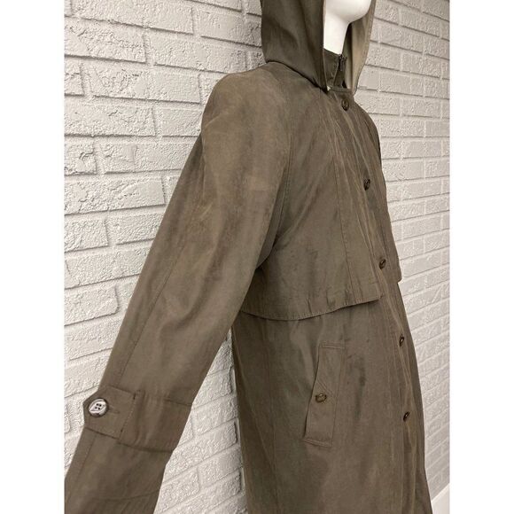 Bill Blass Men Long Trench Coat with Removable Hood / Lining Size 14 - Picture 3 of 15
